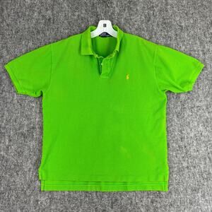 Polo Ralph Lauren Mens Polo Shirt Extra Large Green‎ Vintage 1990s Cotton